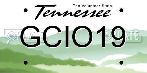 GCIO19 Tennessee License Plate