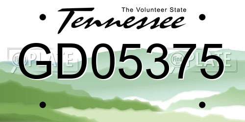 GD05375 Tennessee License Plate