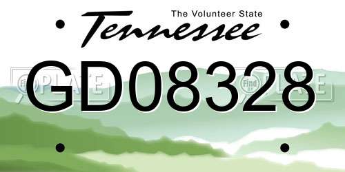 GD08328 Tennessee License Plate