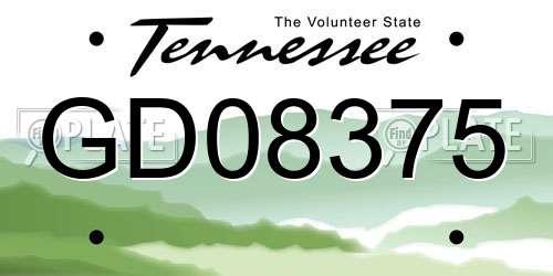 GD08375 Tennessee License Plate