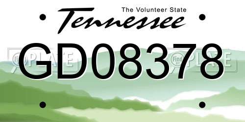 GD08378 Tennessee License Plate