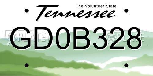 GD0B328 Tennessee License Plate