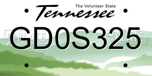 GD0S325 Tennessee License Plate
