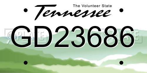 GD23686 Tennessee License Plate