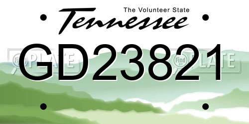 GD23821 Tennessee License Plate
