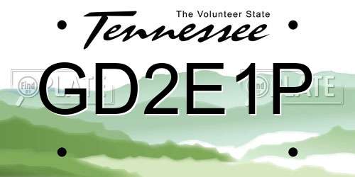 GD2E1P Tennessee License Plate