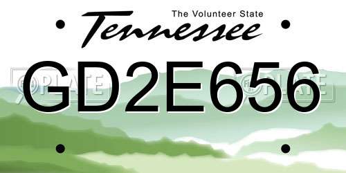 GD2E656 Tennessee License Plate