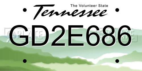 GD2E686 Tennessee License Plate
