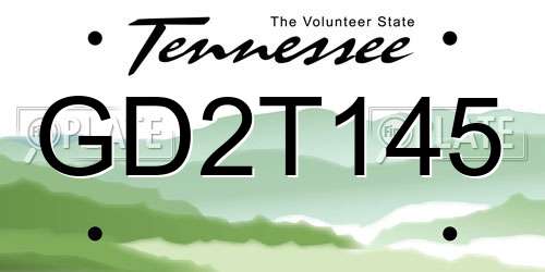 GD2T145 Tennessee License Plate