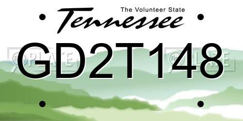 GD2T148 Tennessee License Plate