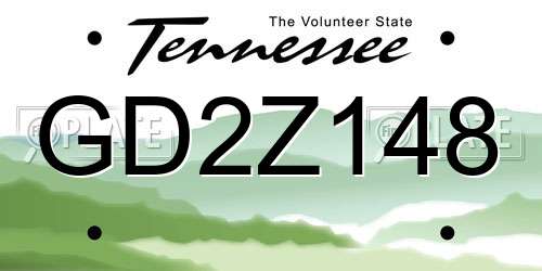 GD2Z148 Tennessee License Plate