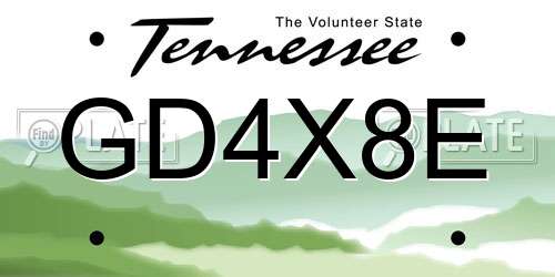 GD4X8E Tennessee License Plate