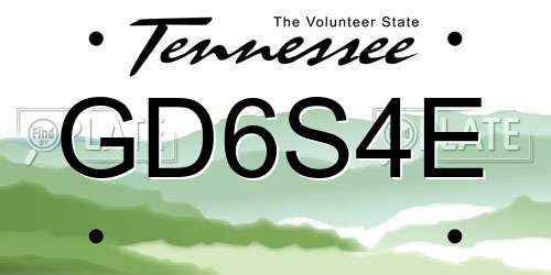 GD6S4E Tennessee License Plate