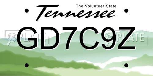GD7C9Z Tennessee License Plate