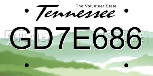 GD7E686 Tennessee License Plate