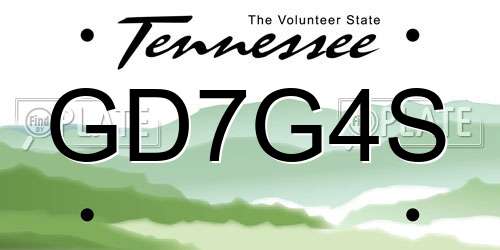 GD7G4S Tennessee License Plate