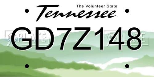 GD7Z148 Tennessee License Plate