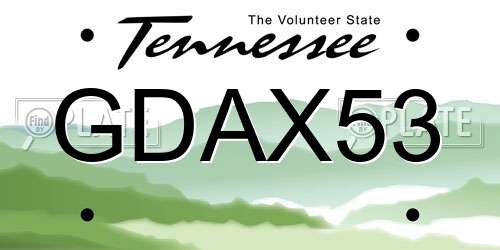 GDAX53 Tennessee License Plate