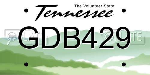 GDB429 Tennessee License Plate