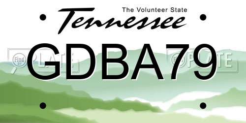 GDBA79 Tennessee License Plate