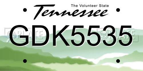 GDK5535 Tennessee License Plate