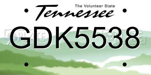 GDK5538 Tennessee License Plate