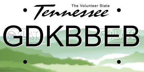 GDKBBEB Tennessee License Plate