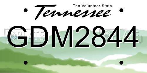 GDM2844 Tennessee License Plate