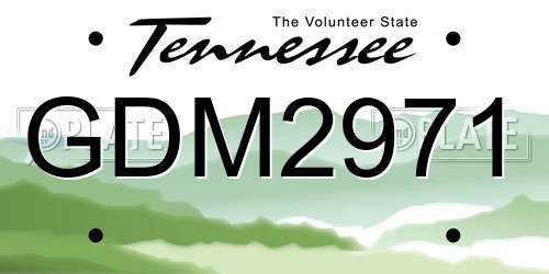 GDM2971 Tennessee License Plate