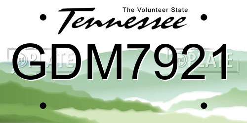GDM7921 Tennessee License Plate