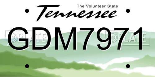 GDM7971 Tennessee License Plate