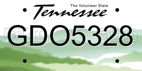 GDO5328 Tennessee License Plate