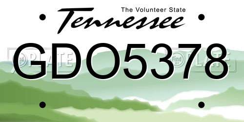 GDO5378 Tennessee License Plate