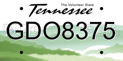 GDO8375 Tennessee License Plate