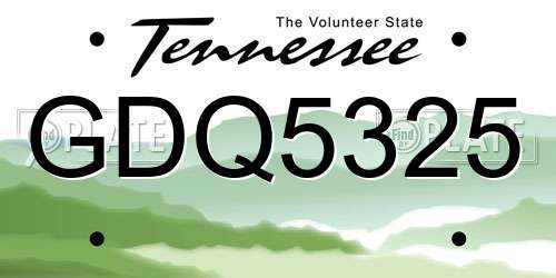 GDQ5325 Tennessee License Plate