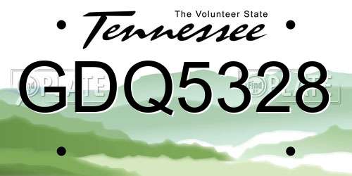 GDQ5328 Tennessee License Plate