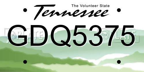 GDQ5375 Tennessee License Plate