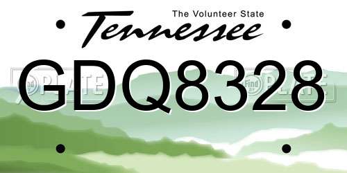 GDQ8328 Tennessee License Plate
