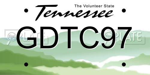 GDTC97 Tennessee License Plate