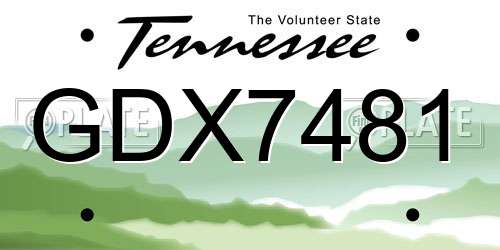 GDX7481 Tennessee License Plate