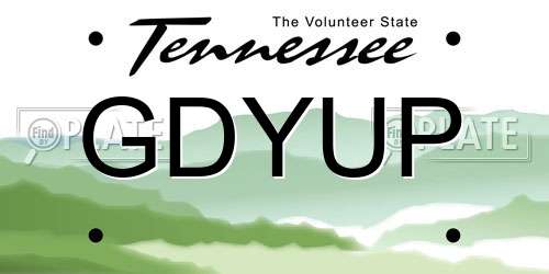 GDYUP Tennessee License Plate