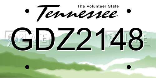 GDZ2148 Tennessee License Plate
