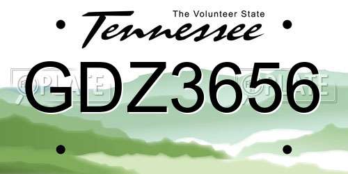 GDZ3656 Tennessee License Plate
