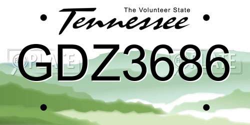 GDZ3686 Tennessee License Plate