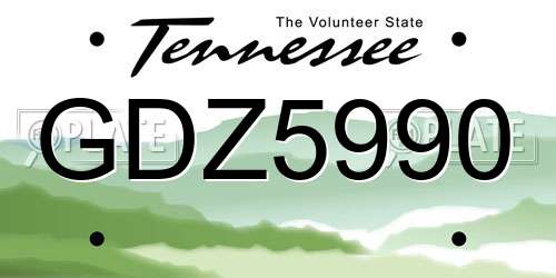 GDZ5990 Tennessee License Plate