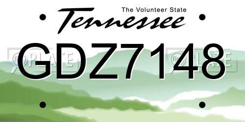 GDZ7148 Tennessee License Plate