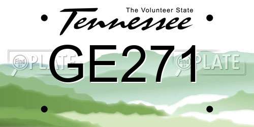 GE271 Tennessee License Plate