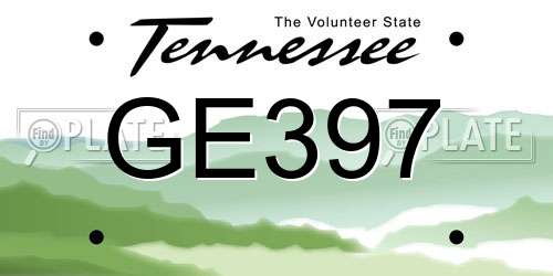 GE397 Tennessee License Plate