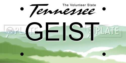 GEIST Tennessee License Plate