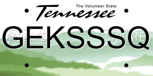GEKSSSQ Tennessee License Plate
